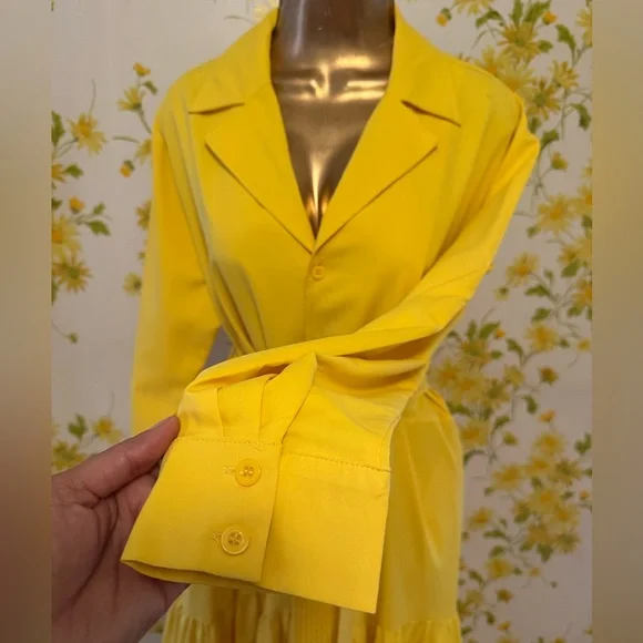 Yellow tiered Maxi Dress size M - Picture 4 of 12